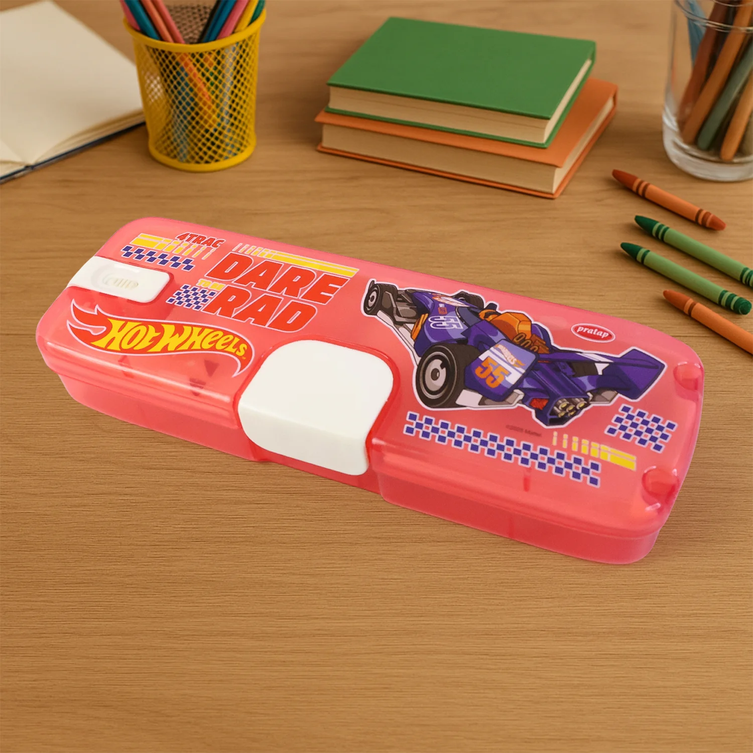 Plastic Pencil Box with LED Light & Cartoon Print (1 Pc) - Image 4