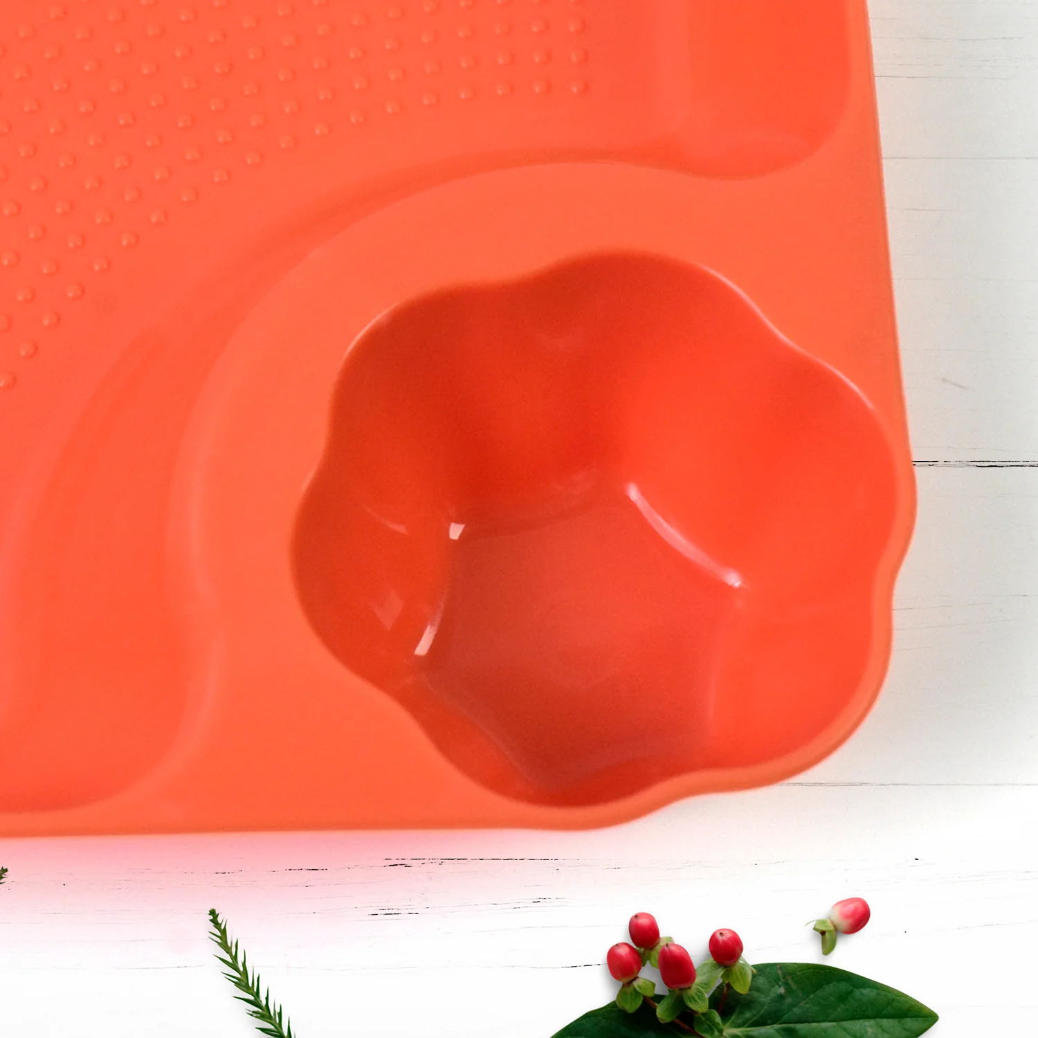 Plastic Plates with Dipping Saucer & Round Dip Part (1 Pc / 18×16 Cm / 1 Pc) - Image 4
