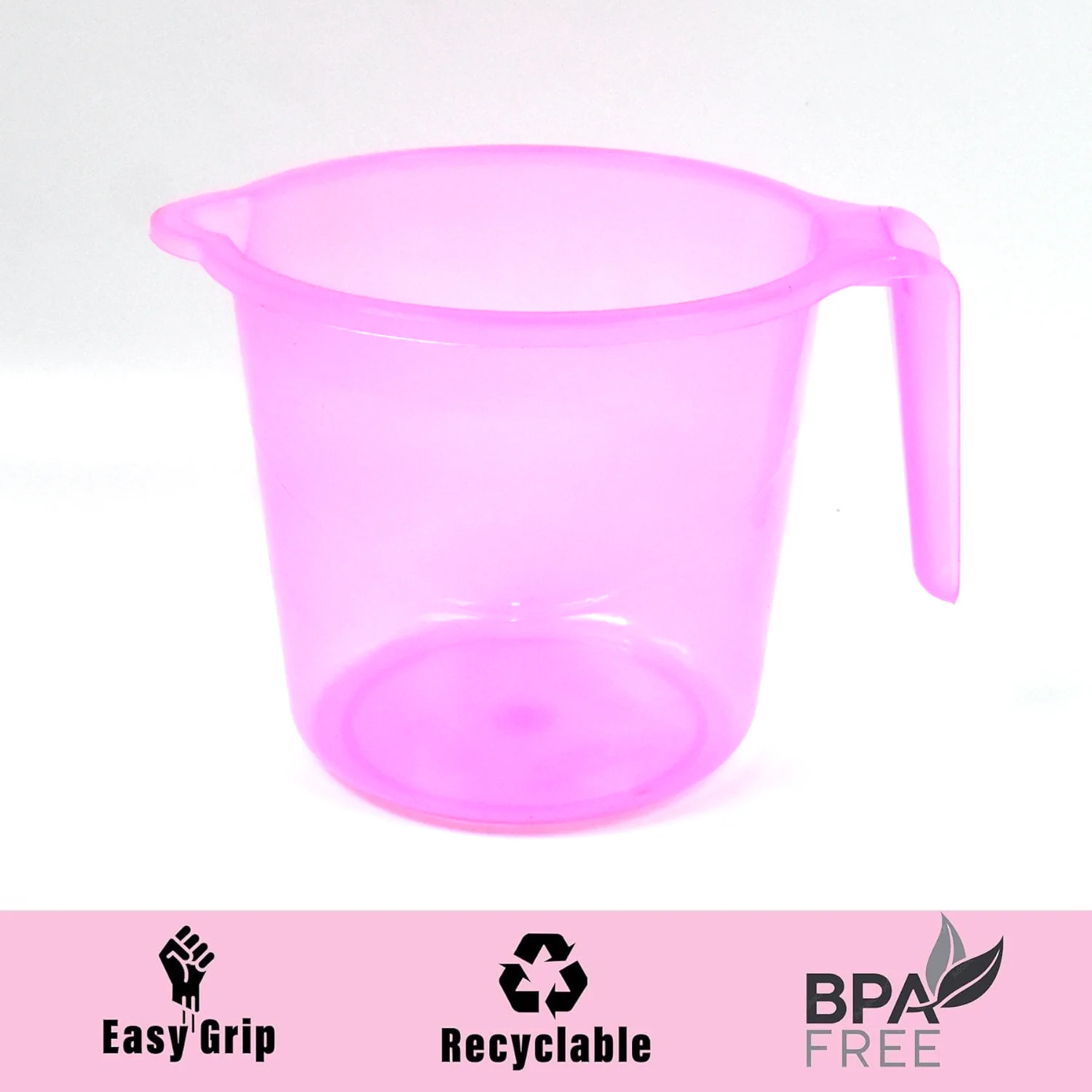 Plastic Round Transparent Bath Water Mug (5 pc / Mix colour / 1200 ML) - Image 7