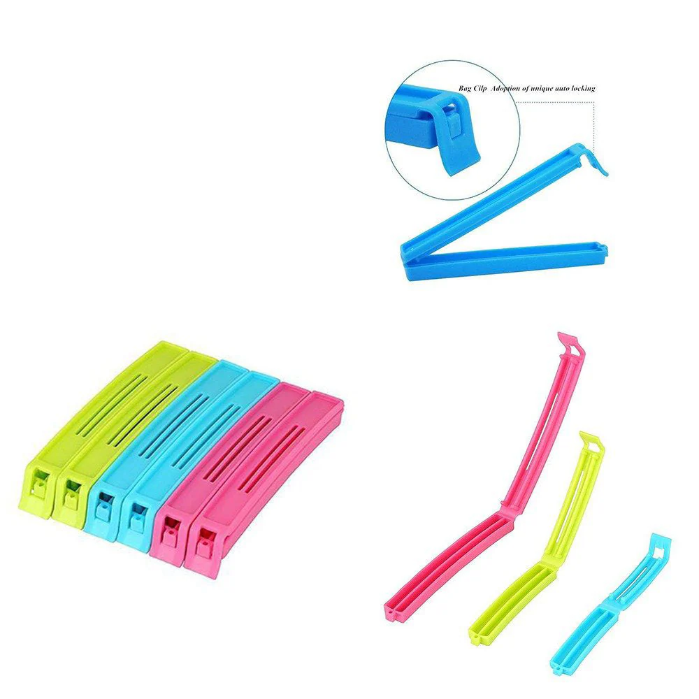Plastic Snack Bag Clip Sealer Set (18 Pcs, Multicolour) - Image 3
