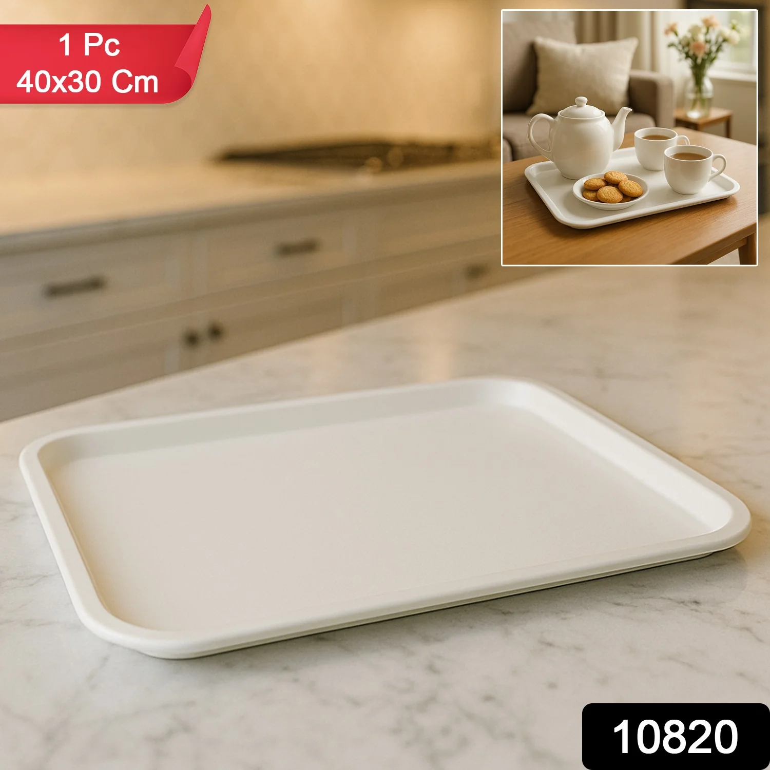 Plastic Serving Tray / Plate – 40 × 30 cm (1 Pc) - Image 2