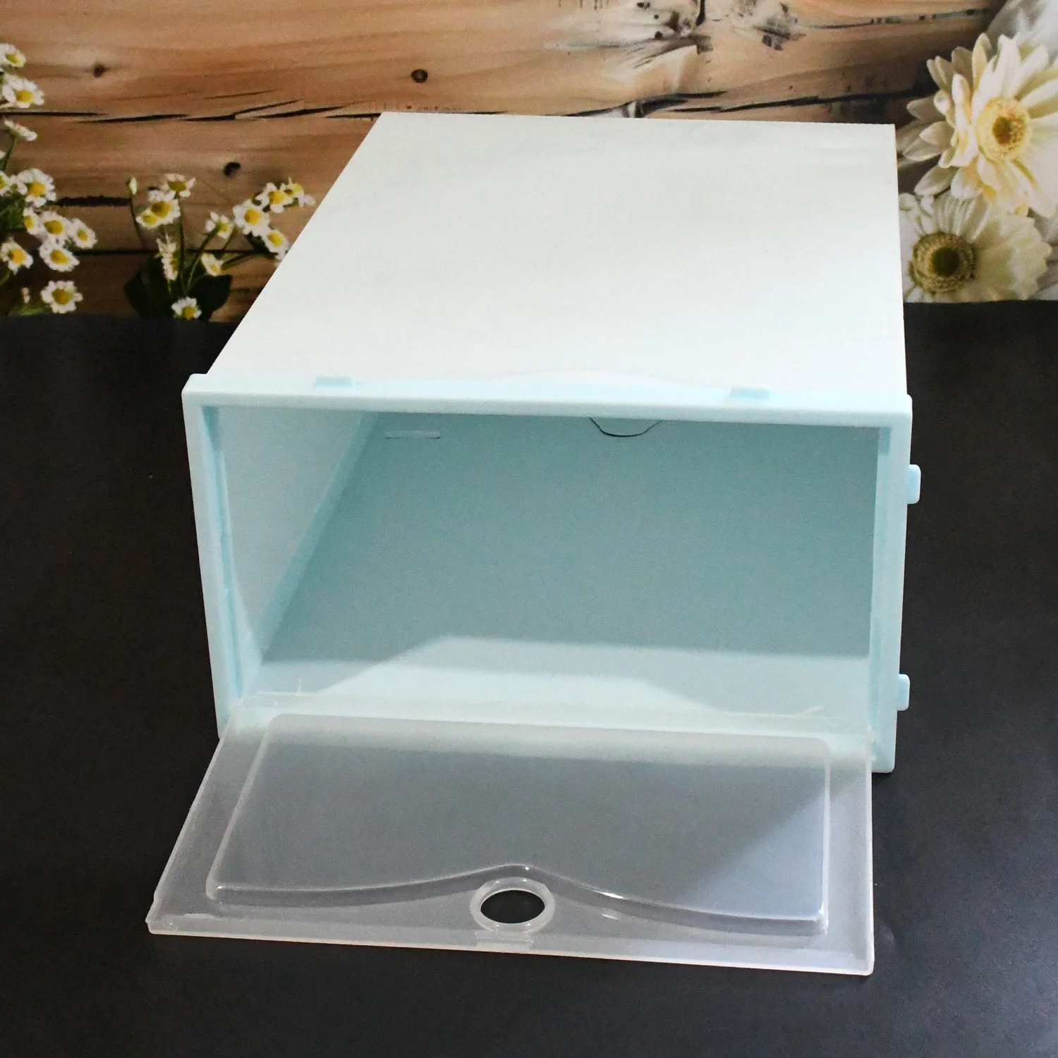 1 Layer Plastic Shoes Storage Box, Stackable Shoe Storage (1 pc / 32x21x12 CM) - Image 3