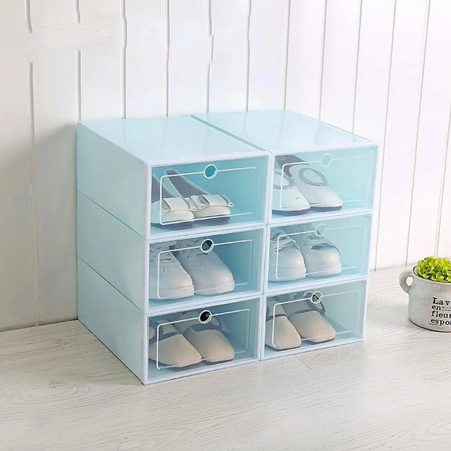 1 Layer Plastic Shoes Storage Box, Stackable Shoe Storage (1 pc / 32x21x12 CM) - Image 4
