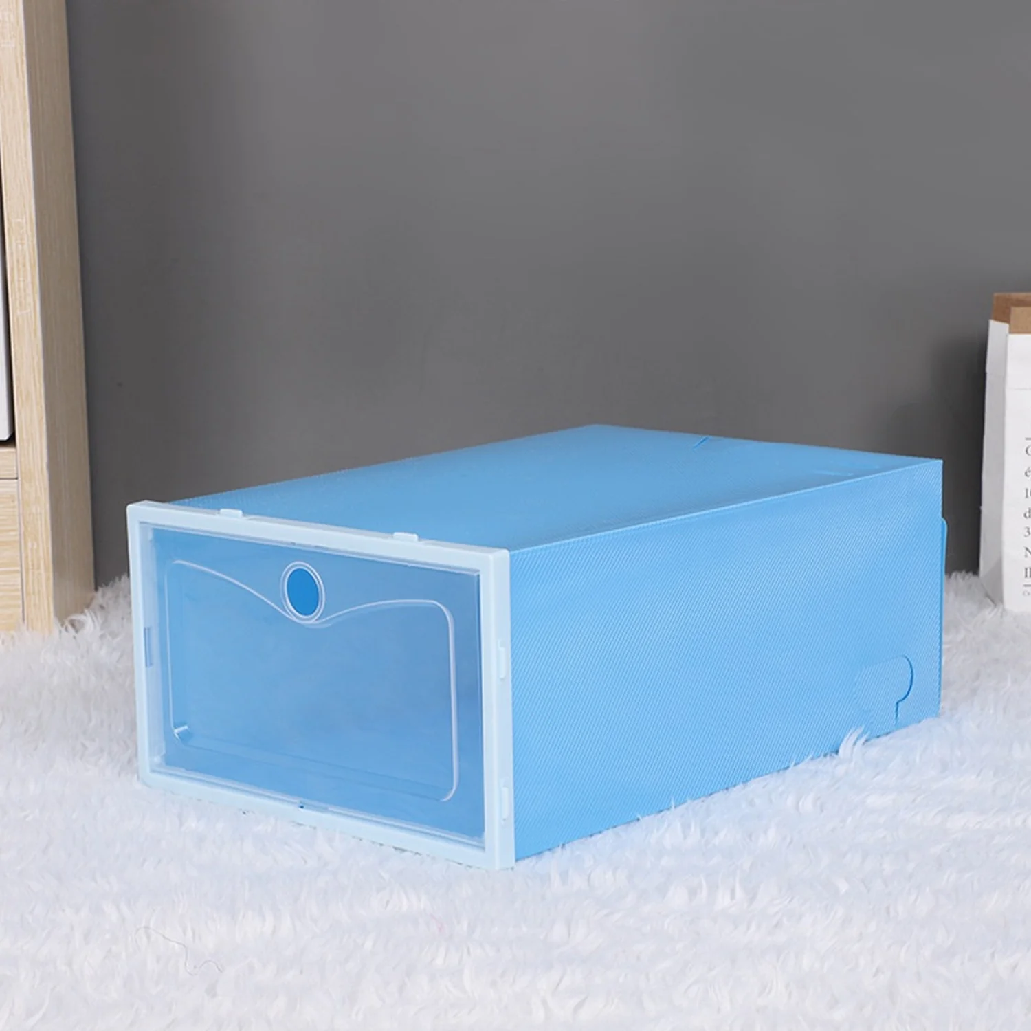 1 Layer Plastic Shoes Storage Box, Stackable Shoe Storage (1 pc / 32x21x12 CM) - Image 8