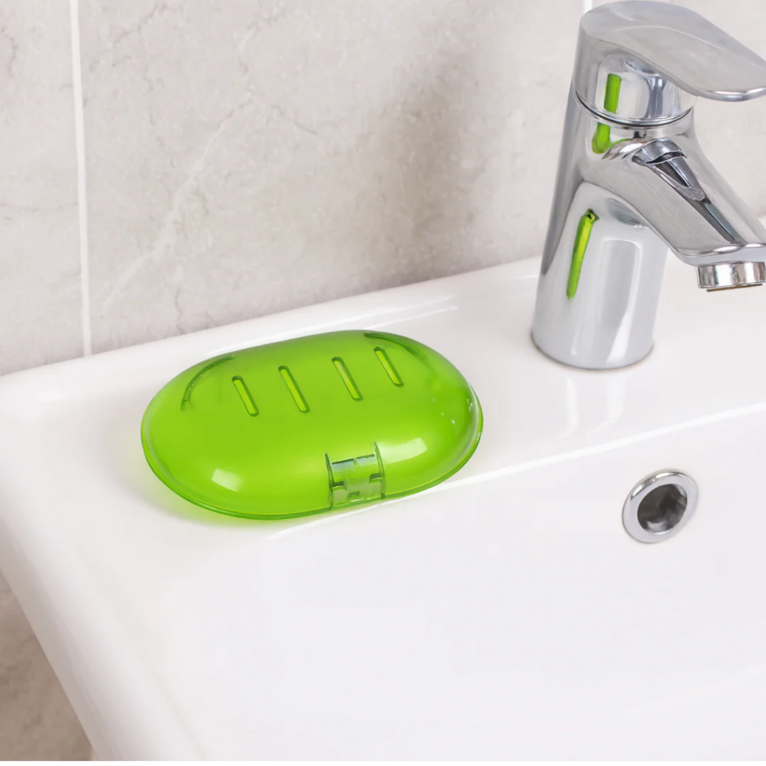 Wall-Mounted Plastic Soap Dish Holder for Bathroom & Kitchen - Image 4