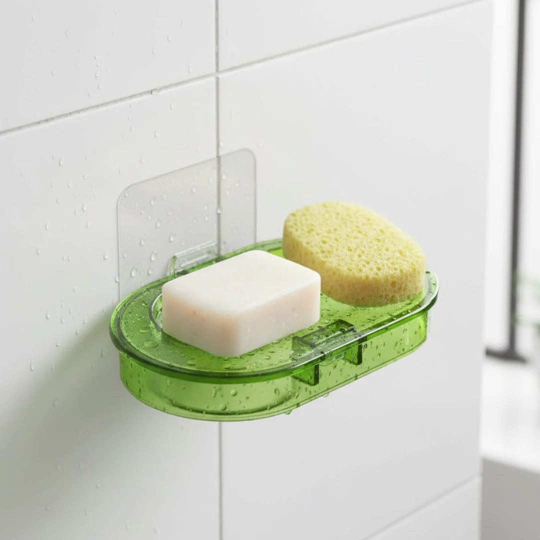Wall-Mounted Plastic Soap Dish Holder for Bathroom & Kitchen - Image 5