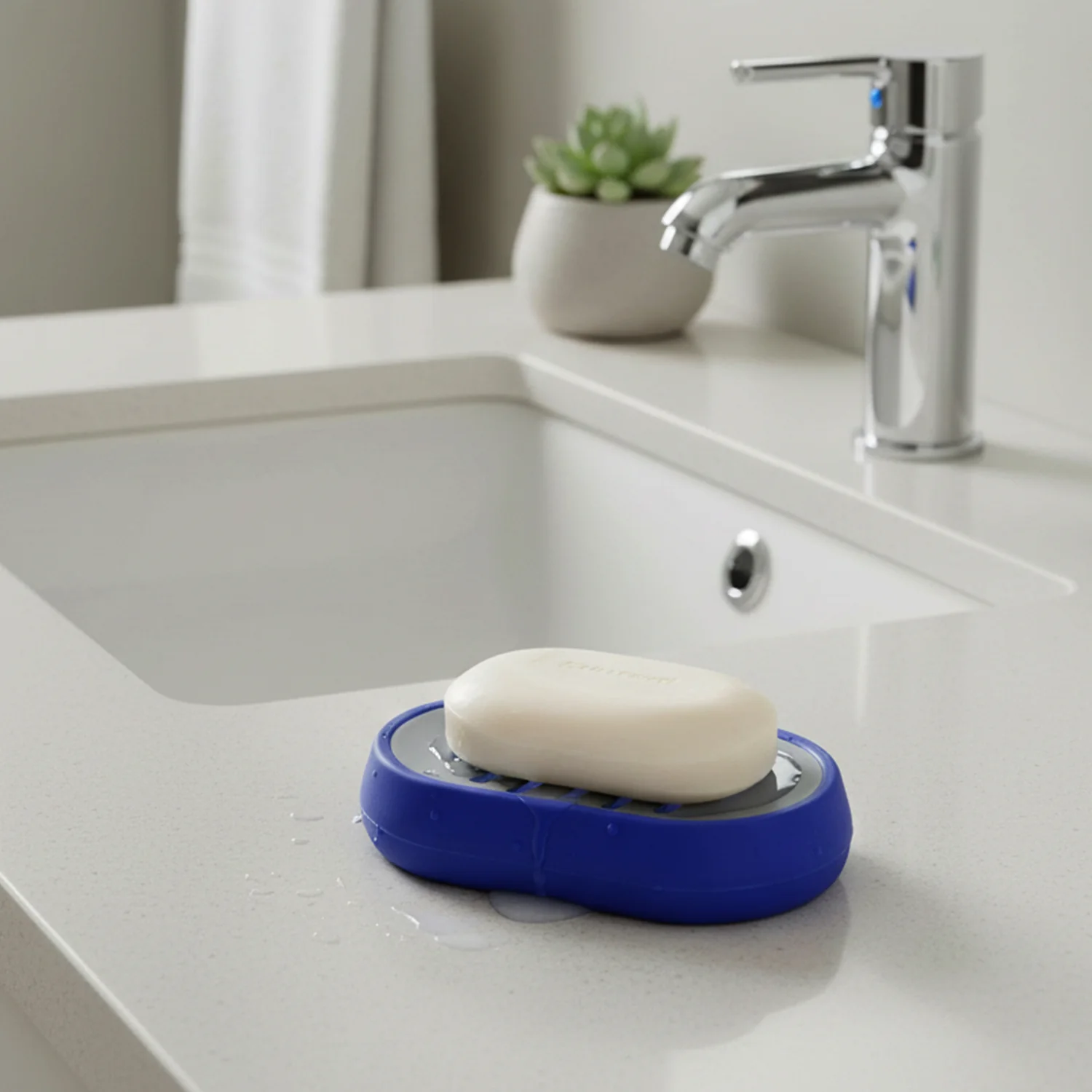Plastic Soap Holder Tray with Drain Slots (1 Pc) - Image 3