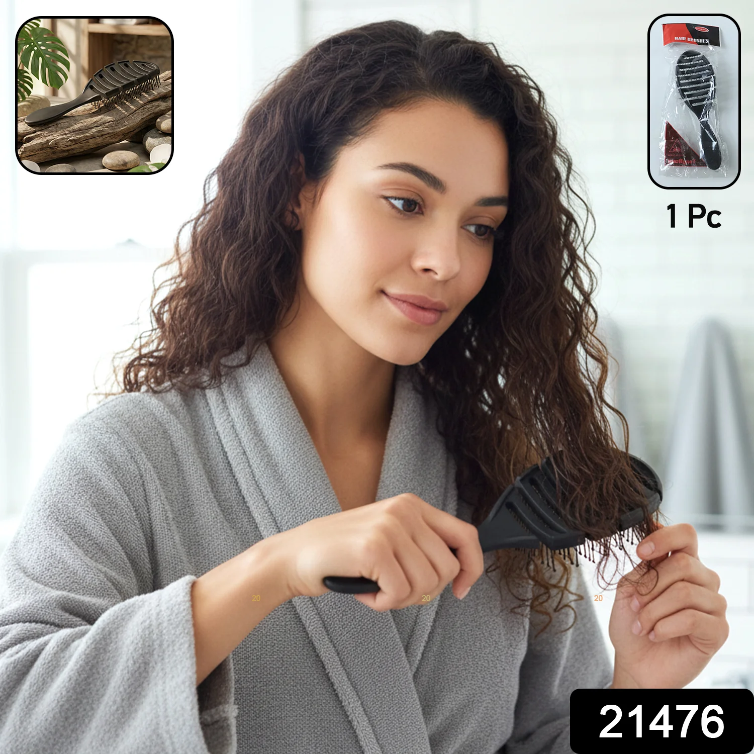 Plastic Soft Wide Tooth Detangling Hair Comb (1 Pc) - Image 2