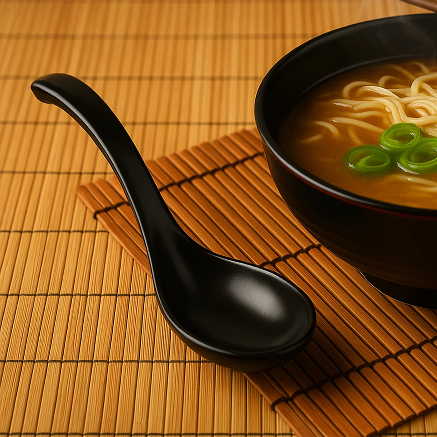 Plastic Soup Spoon – Deep Bowl (1 Pc / Black) - Image 3