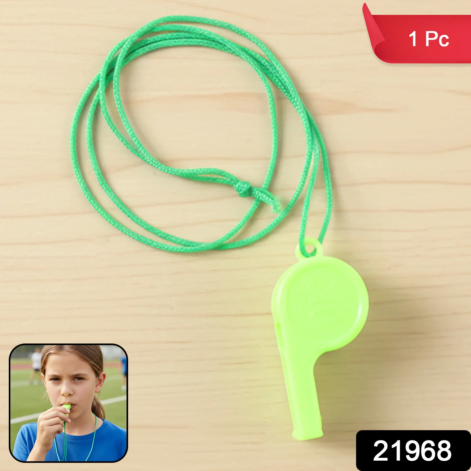 Plastic Sports Whistle with Neck Lanyard Loud Safety Whistle (1 Pc, Mix Color) - Image 2