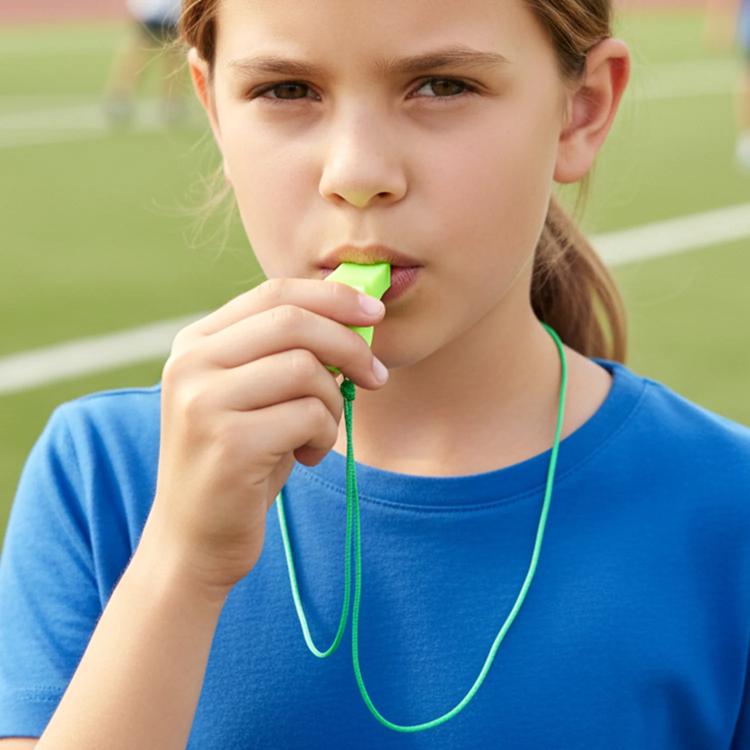 Plastic Sports Whistle with Neck Lanyard Loud Safety Whistle (1 Pc, Mix Color) - Image 3