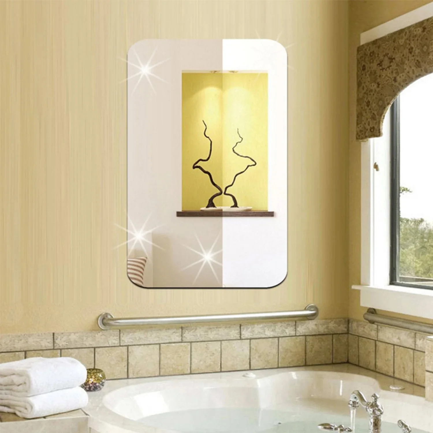 Plastic Square 3D Mirror Wall Stickers (1 Pc / 30x30 Cm) - Image 4