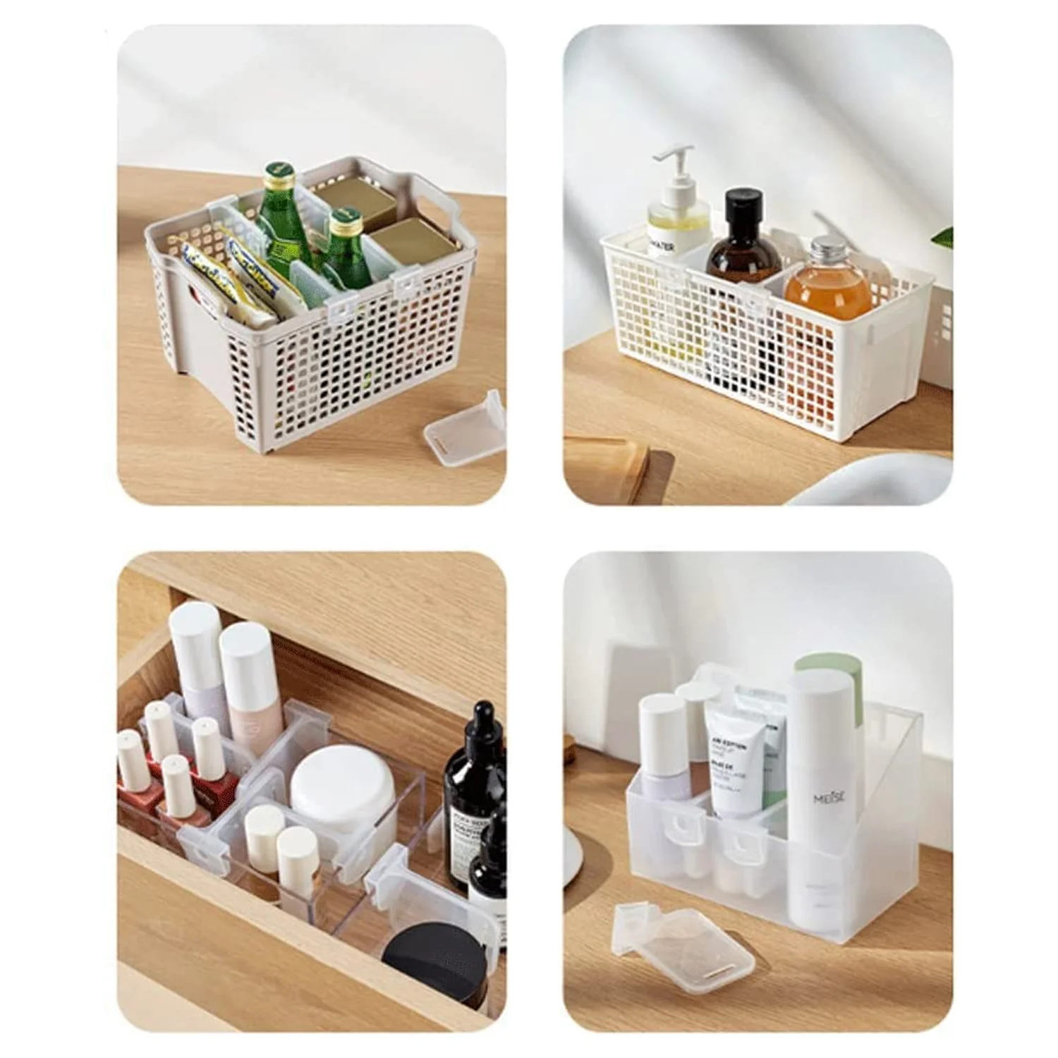 Plastic Storage Baskets – Space Allocator, Refrigerator Organizer Bins (10 Pcs Set) - Image 4