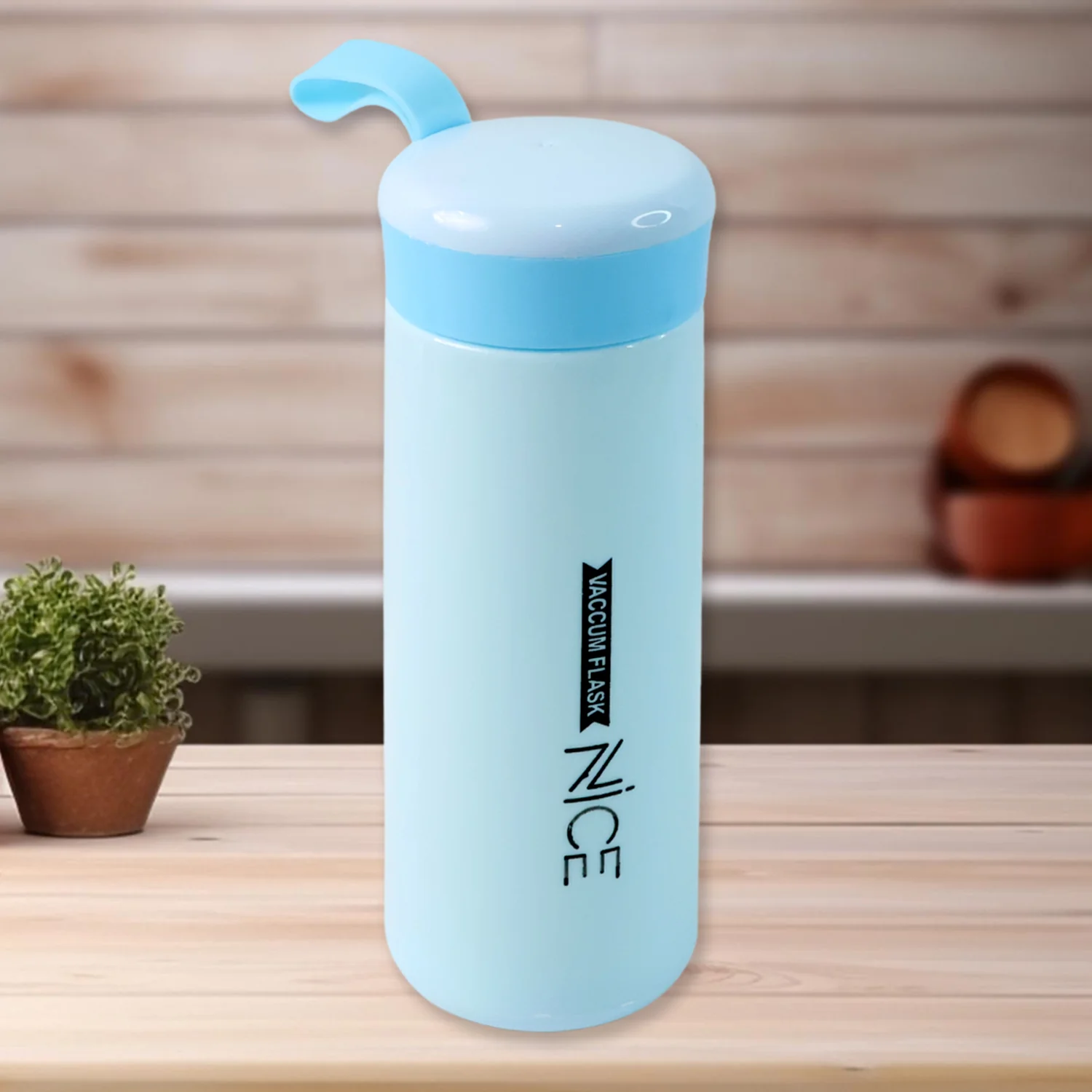 Plastic Flask Water Bottle - (Color Blue / 1 Pc / 400ML) - Image 6