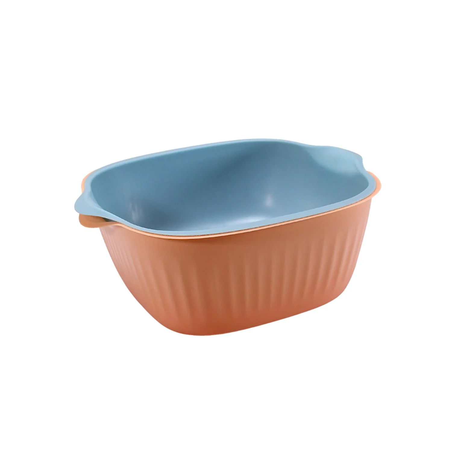 Plastic Washing Bowl & Strainer Basket for Kitchen (Set of 2) - Image 4
