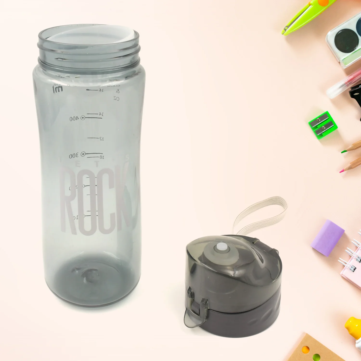 Plastic water bottle Outdoor Sport Bottle With Carry Case, leak proof BPA-free for travel cold and hot water Plastic water bottle with daily water intake for gym and children, Home, Travel, Office Use (1 pc ) - Image 7