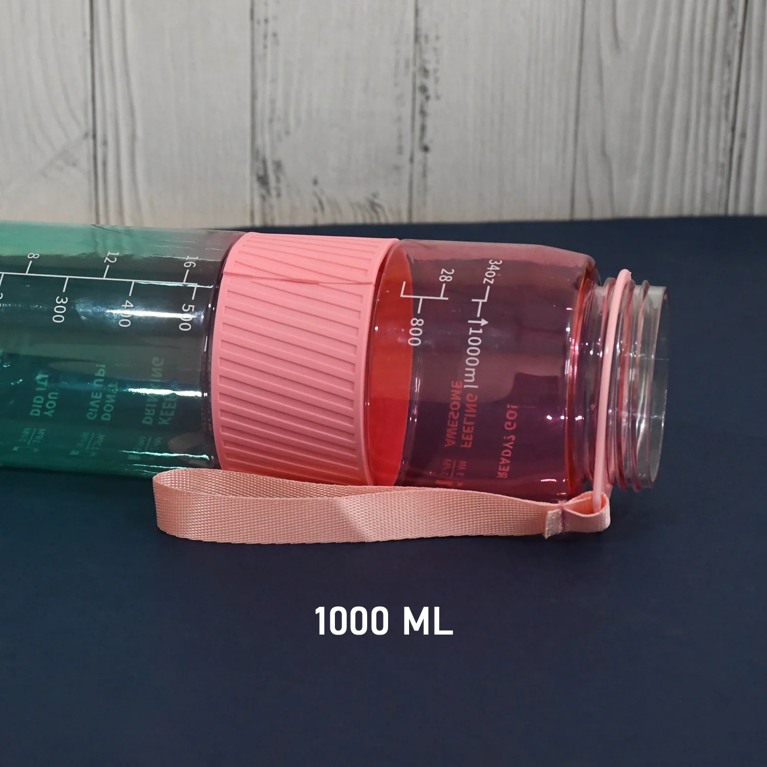 Plastic Water Bottle With Strap and Straw (1000 ML) - Image 6