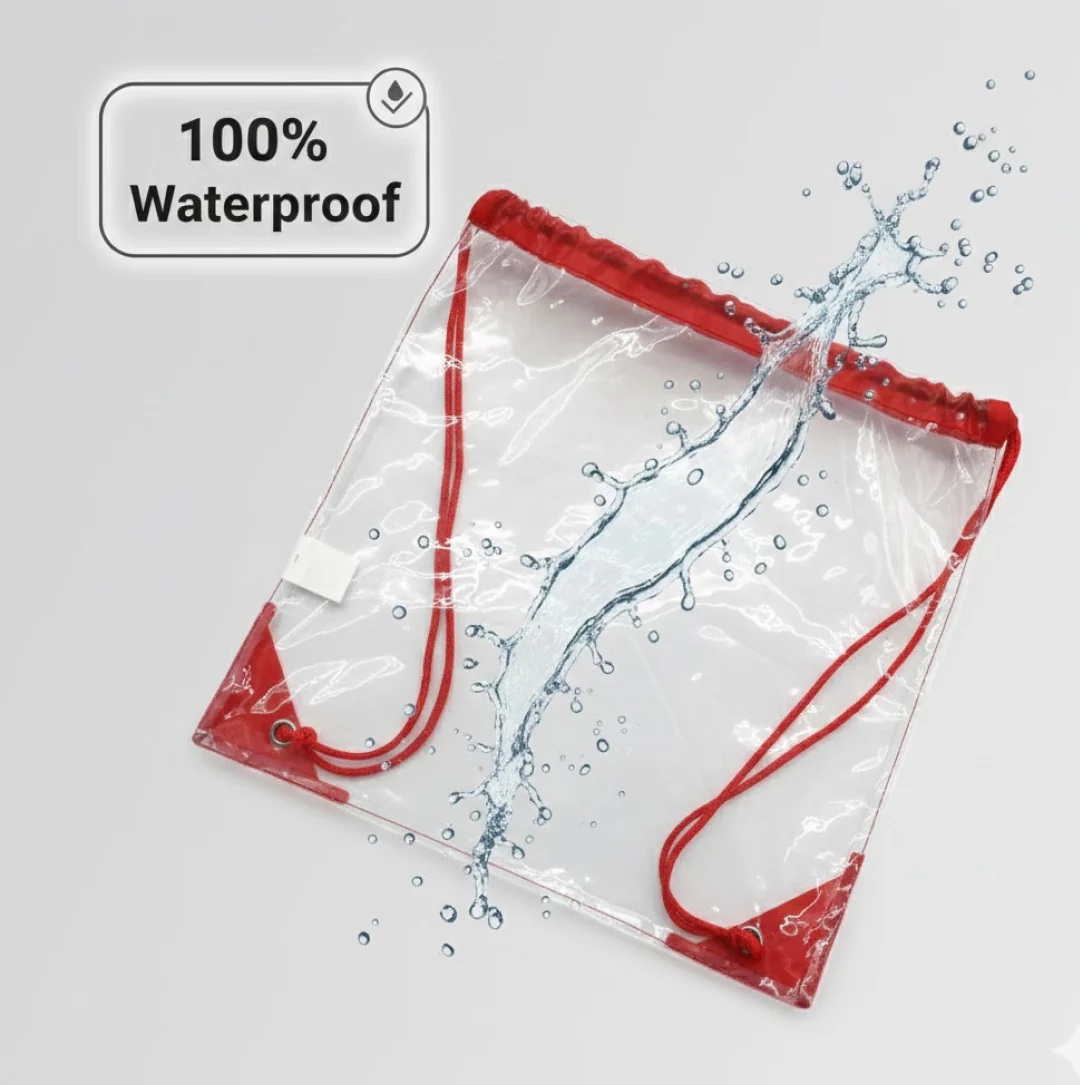 Transparent Waterproof Plastic Stadium Bag – Gym, Travel & Sports - Image 2