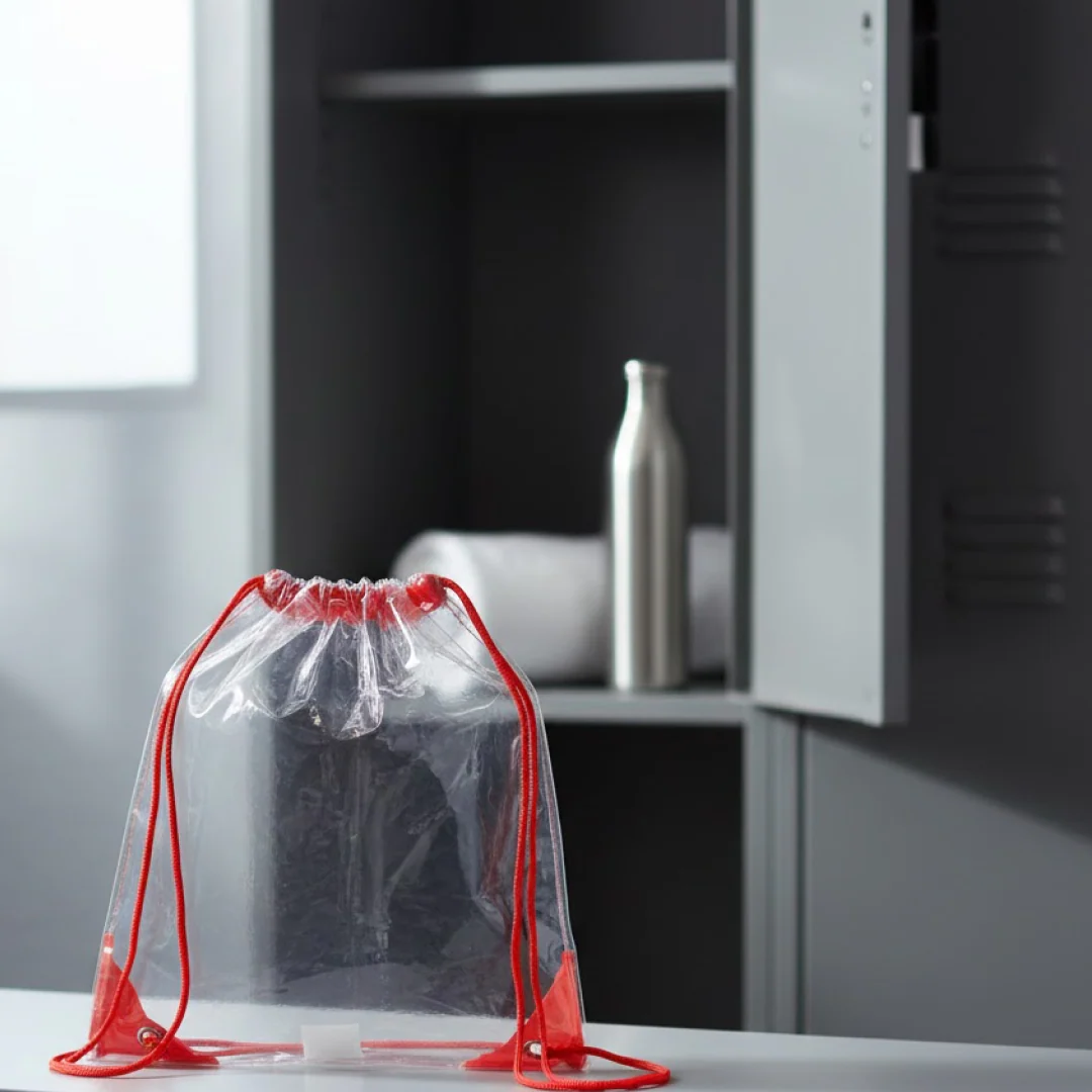 Transparent Waterproof Plastic Stadium Bag – Gym, Travel & Sports - Image 3