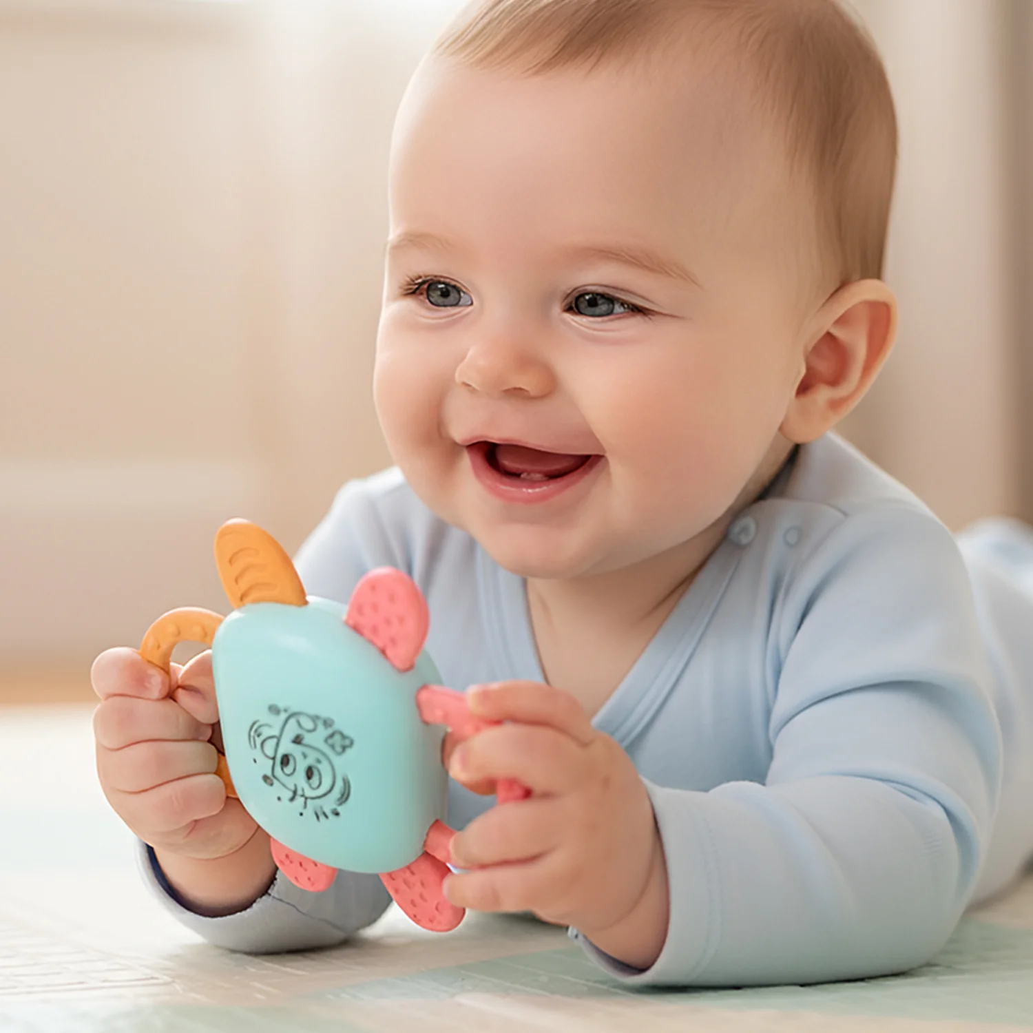 Play Cart Tiny Joys Rattle Toy Set – 6-in-1 Baby Rattles - Image 4