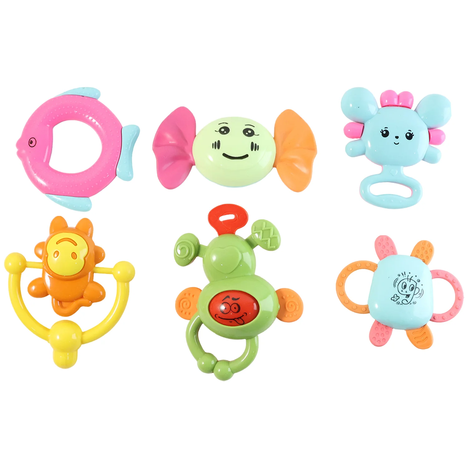 Play Cart Tiny Joys Rattle Toy Set – 6-in-1 Baby Rattles - Image 5