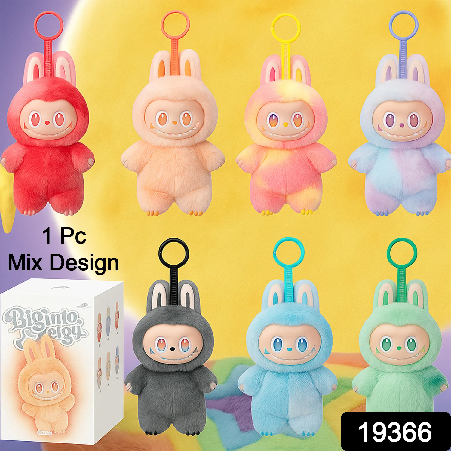 Plush Toy Cartoon Keychain with Hook Assorted Colorful Animal Design  1 Pc - Image 2