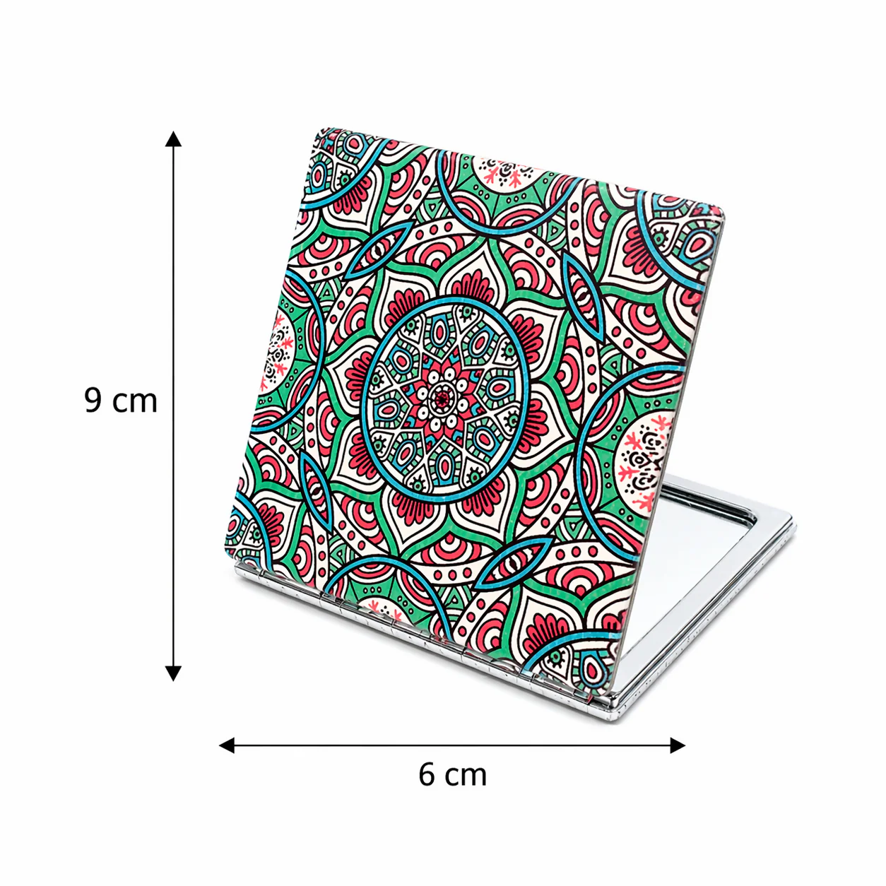 Pocket Folding Makeup Mirror Compact Travel Mirror with Designer Cover (Mix Any One) - Image 8