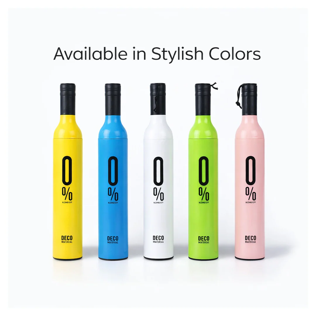 Pocket Folding Wine Bottle Umbrella - Image 4