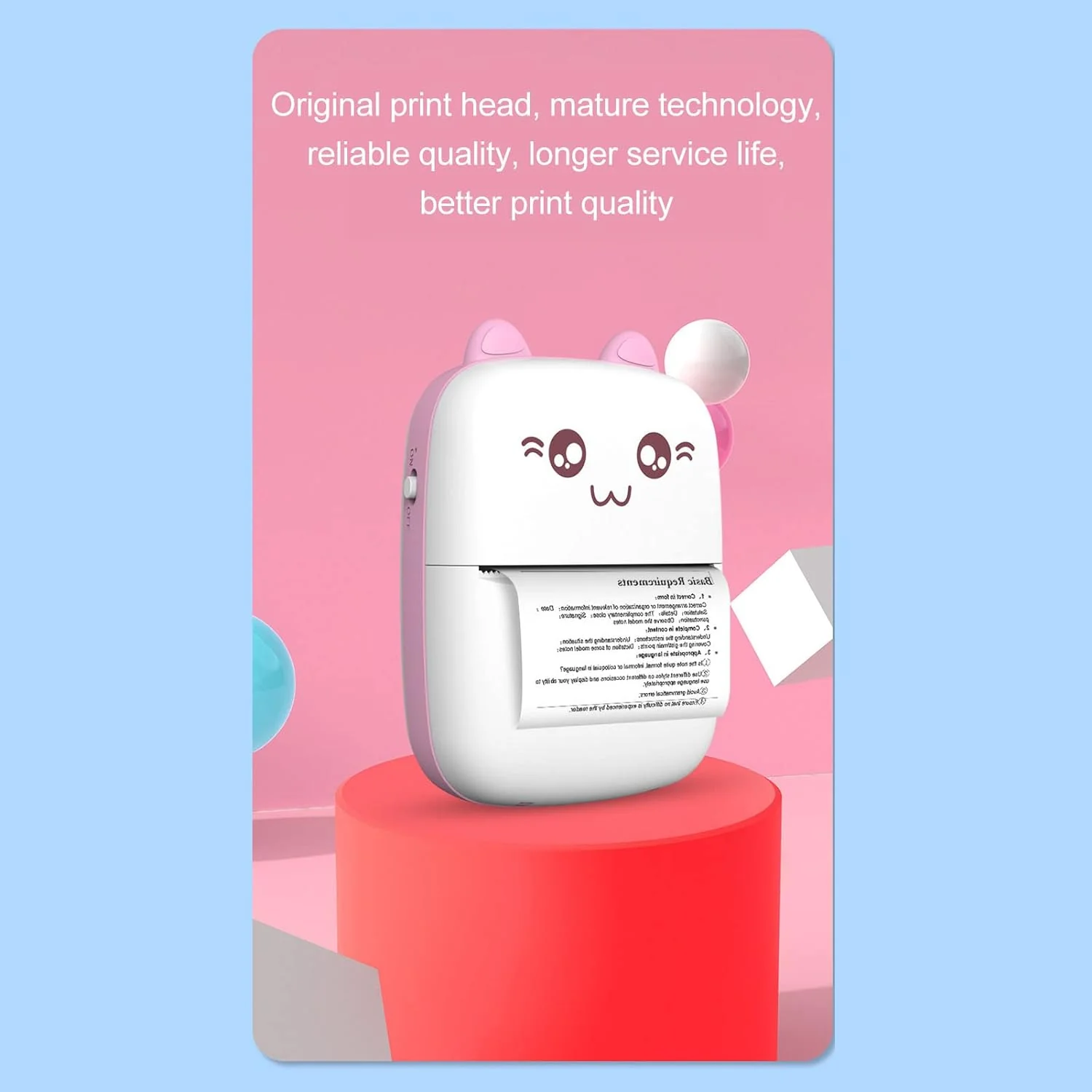 Pocket Mini Bluetooth Thermal Printer Wireless Smart Printer for Photos (Includes 1 Roll Paper) - Image 3