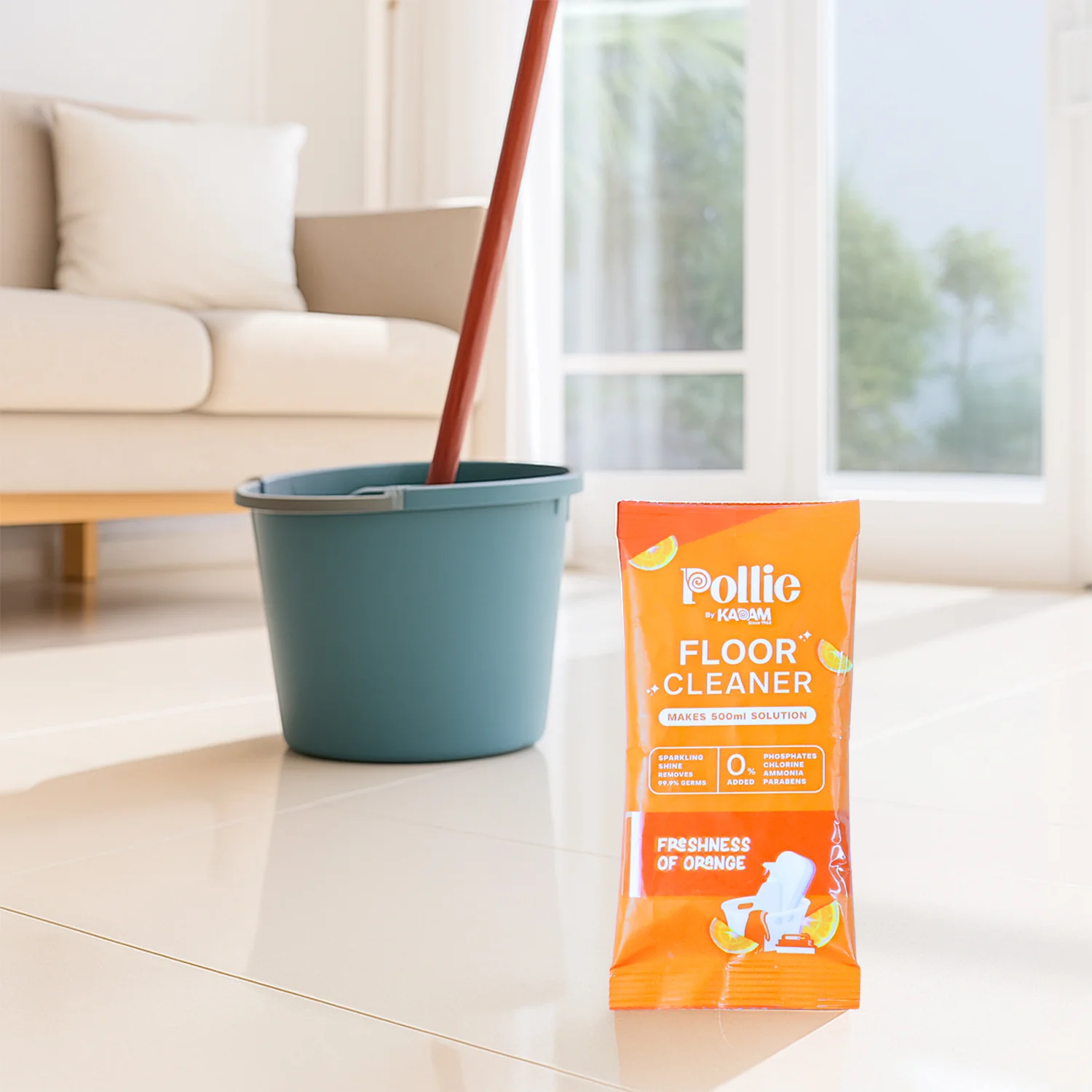 Pollic Kadam Concentrated Floor Cleaner Sachet – Orange Fresh Fragrance (50 Gm) - Image 6