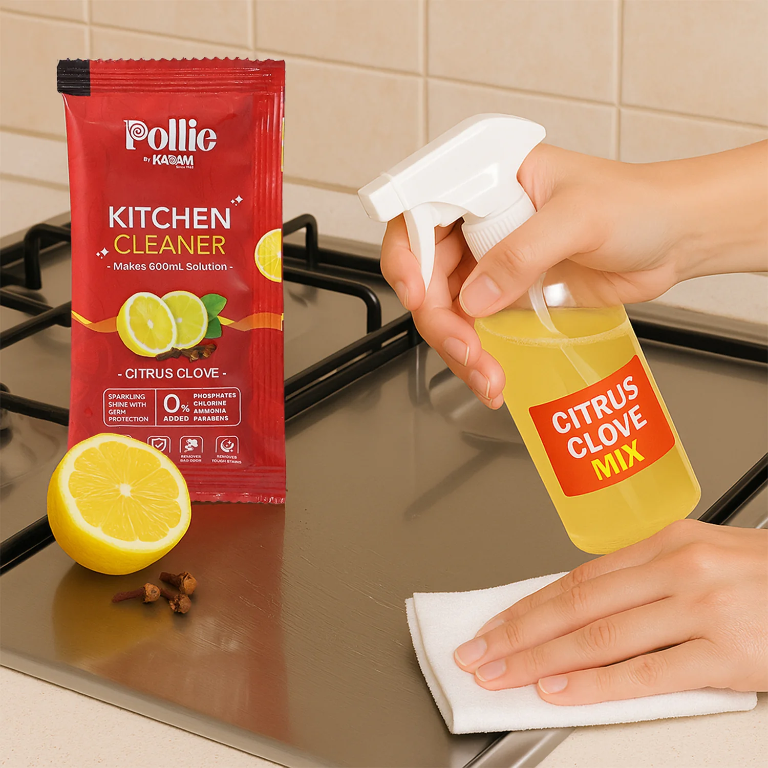 Pollic Kadam Concentrated Kitchen Surface Cleaner Sachet - Image 3