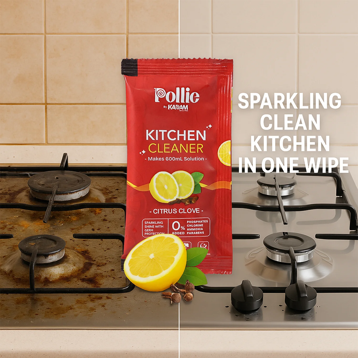 Pollic Kadam Concentrated Kitchen Surface Cleaner Sachet - Image 6
