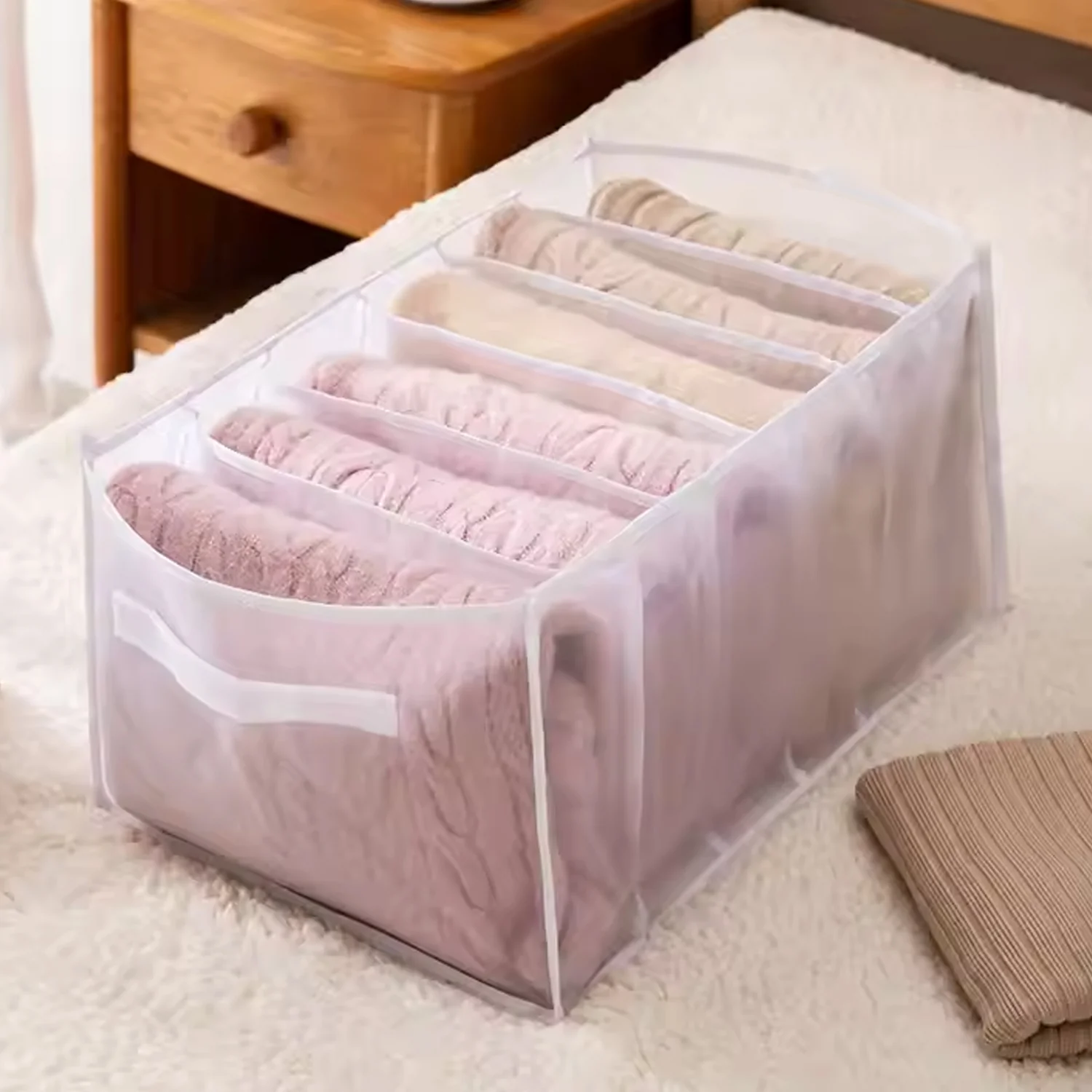 8 Compartment Storage Box, Wardrobe Clothes Organizer (1 Pc) - Image 3