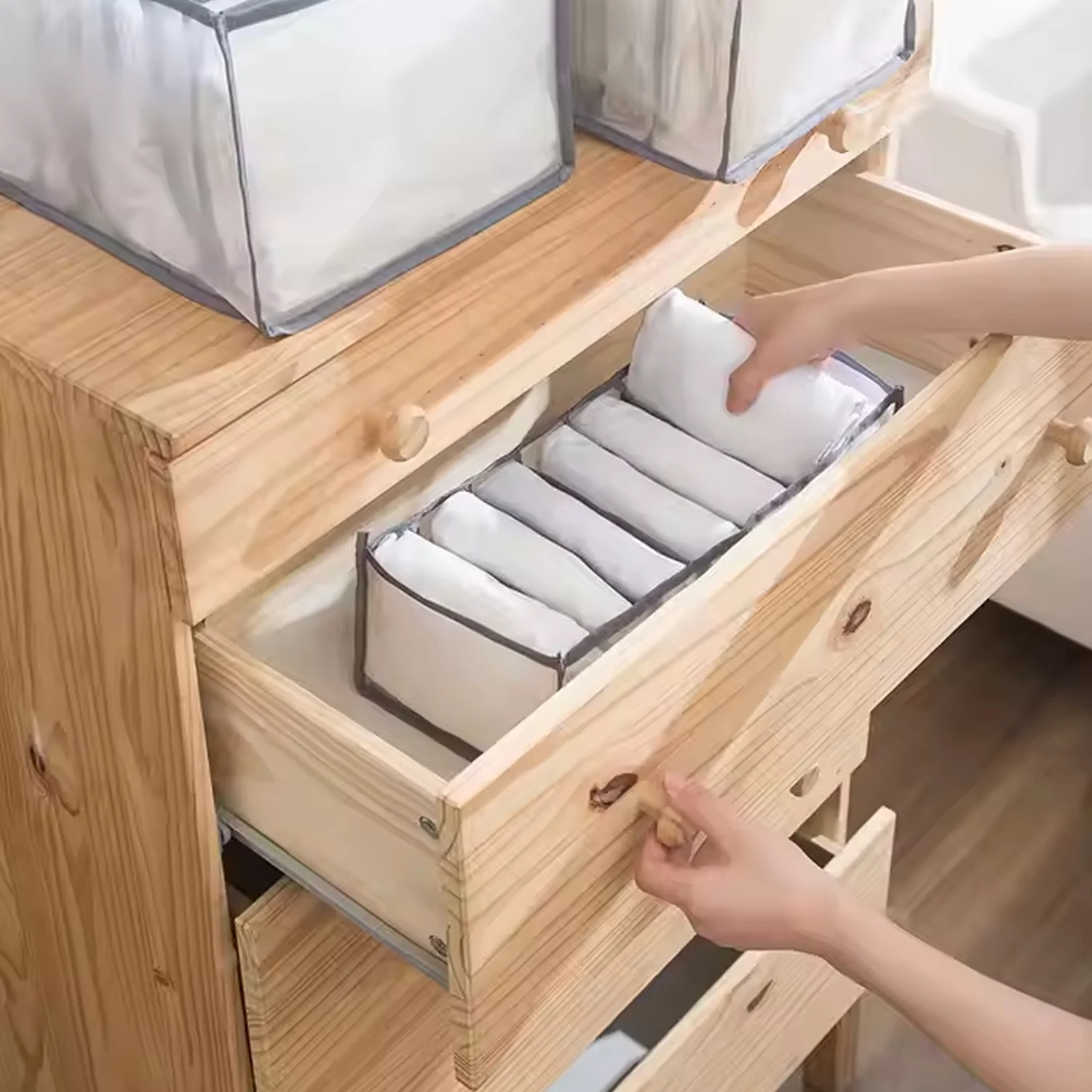 8 Compartment Storage Box, Wardrobe Clothes Organizer (1 Pc) - Image 4