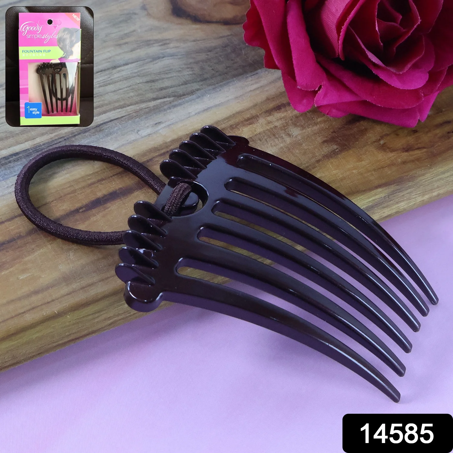 Ponytail Comb with Elastic Loop - (1 Pc) - Image 2