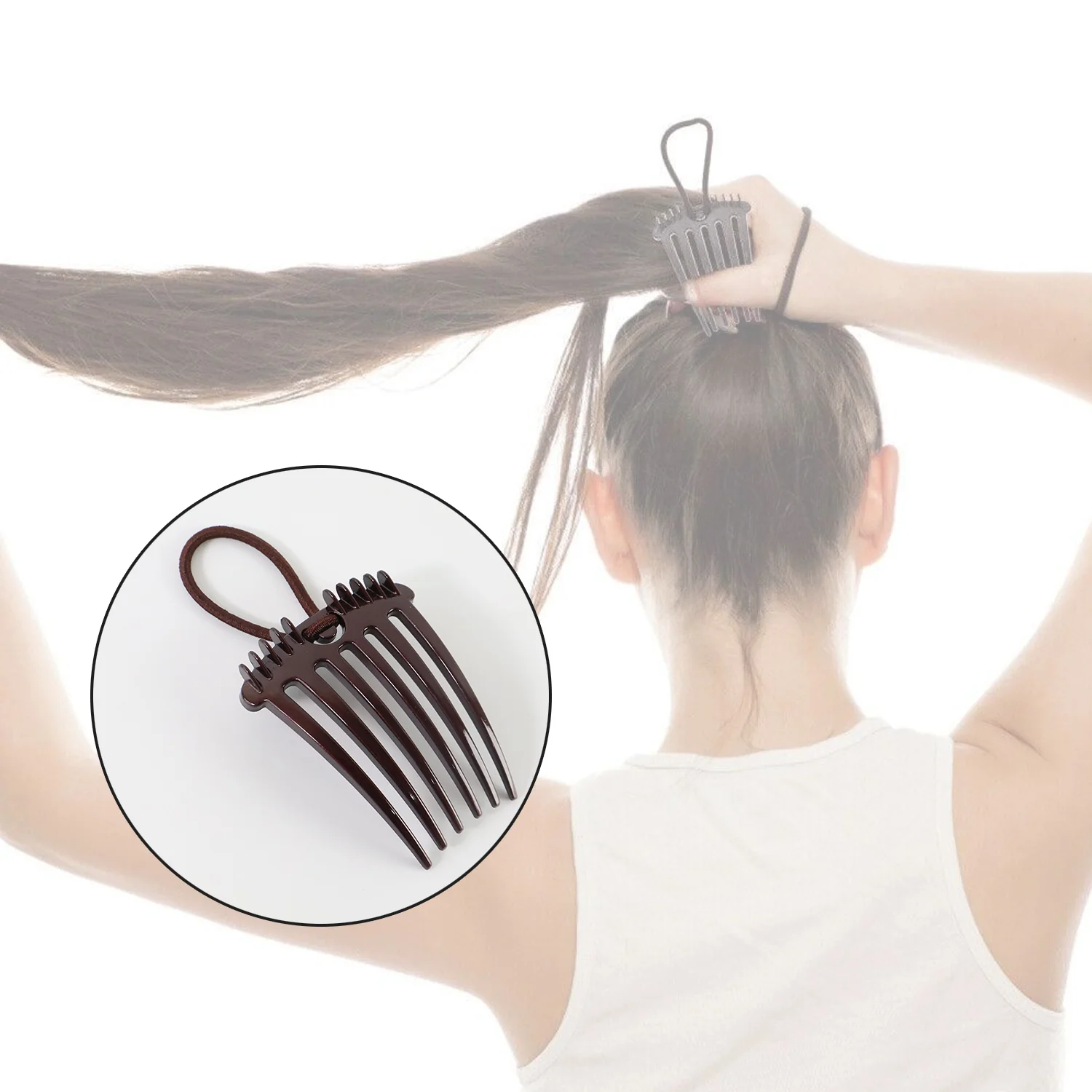 Ponytail Comb with Elastic Loop - (1 Pc) - Image 7