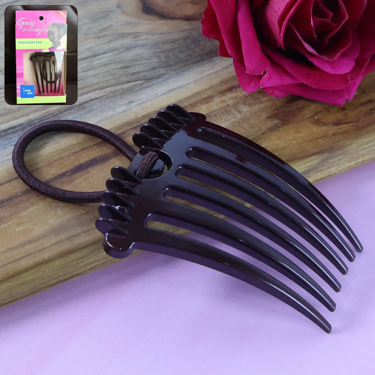 Ponytail Comb with Elastic Loop - (1 Pc) - Image 9