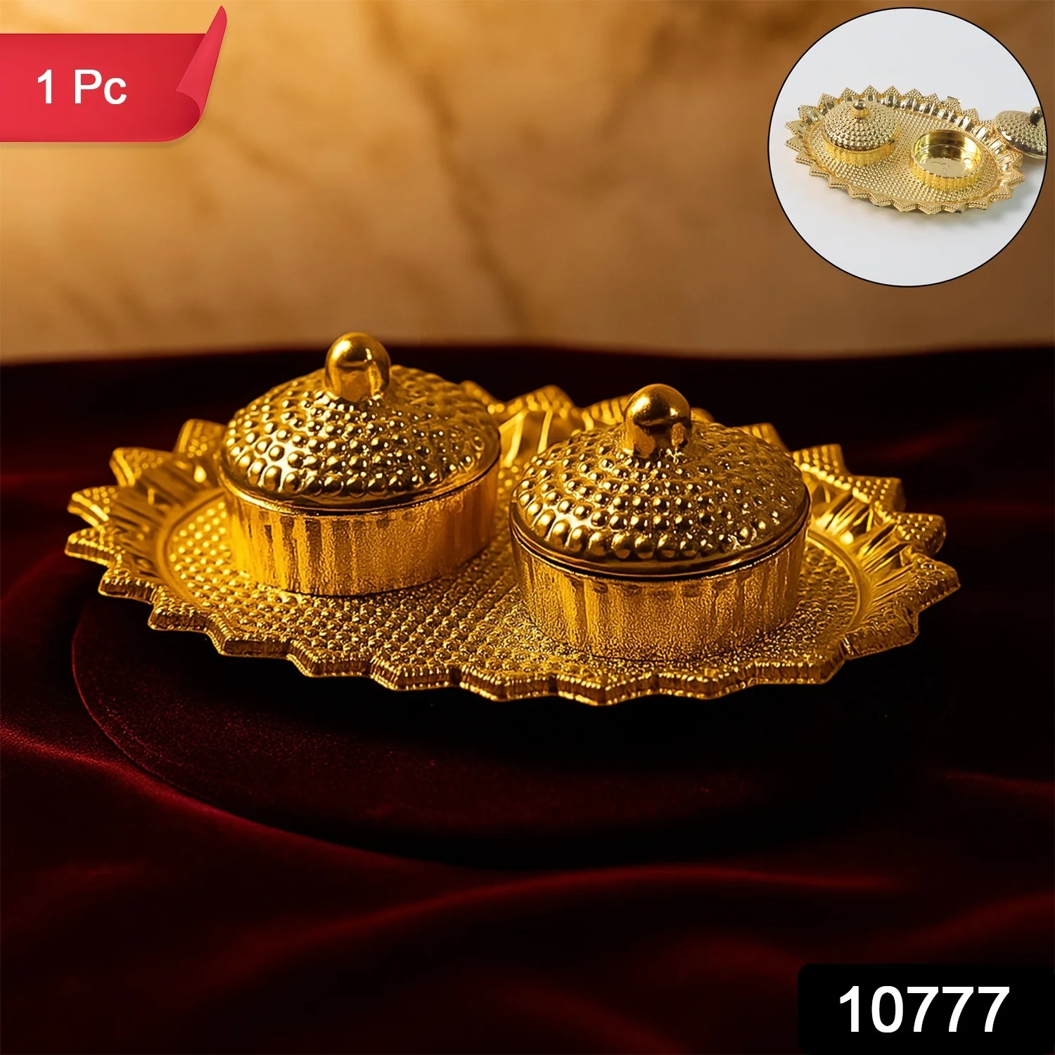 Pooja Kumkum / Roli–Chawal Holder - (1 Pc) - Image 2