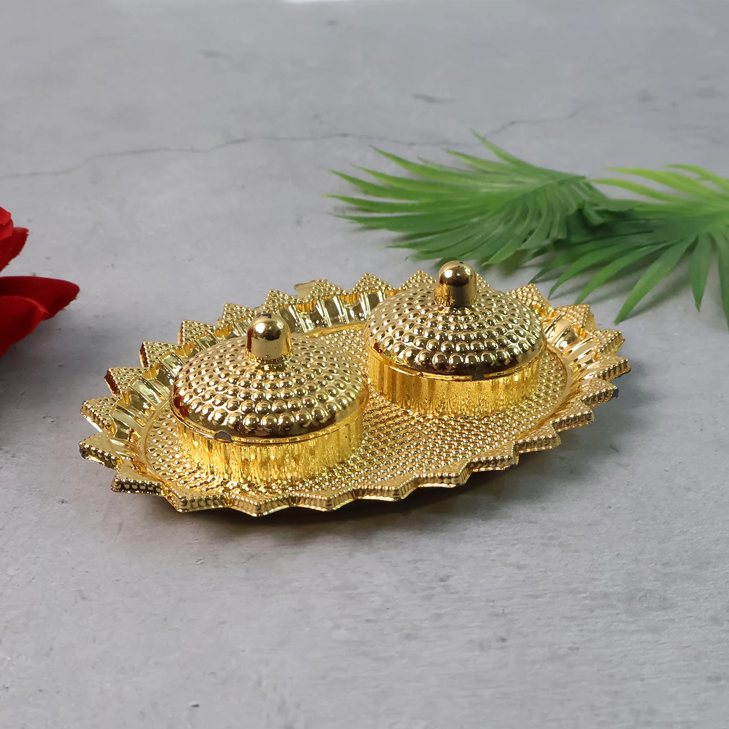 Pooja Kumkum / Roli–Chawal Holder - (1 Pc) - Image 6
