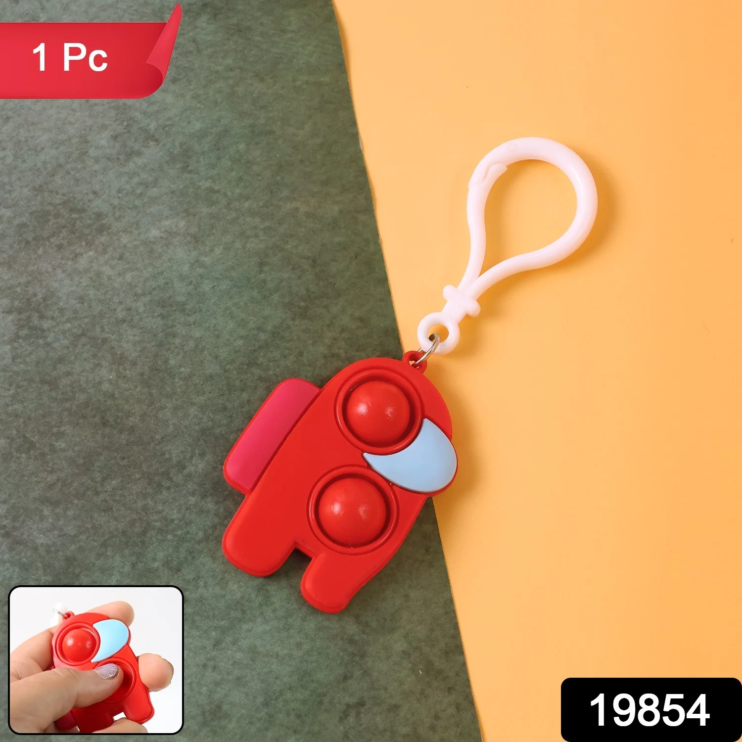 Pop-It Fidget Keychain Toy - (1 Pc / Mix Color) - Image 2