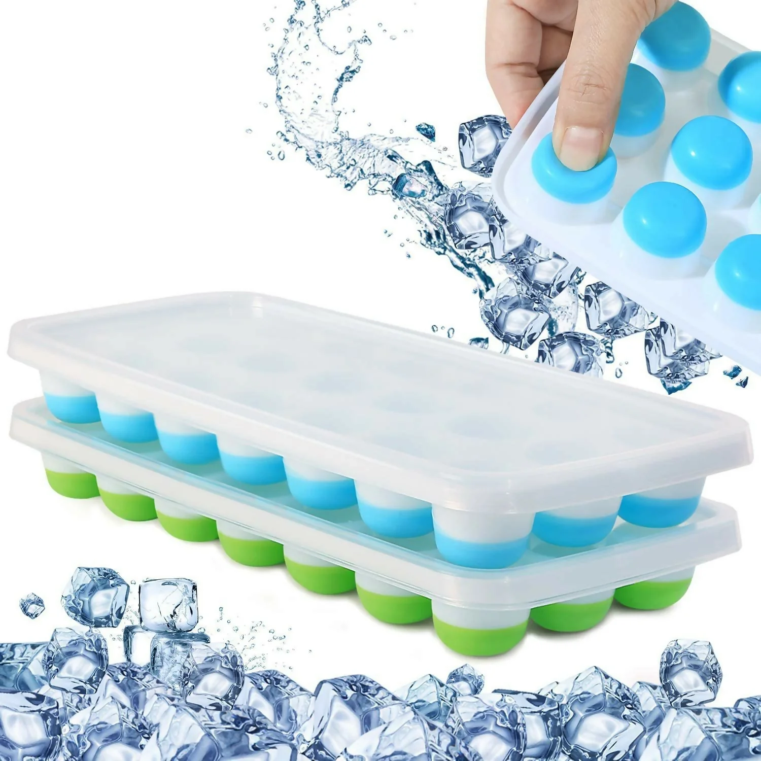 Pop it Ice tray with lid Pack of 2 - Image 2