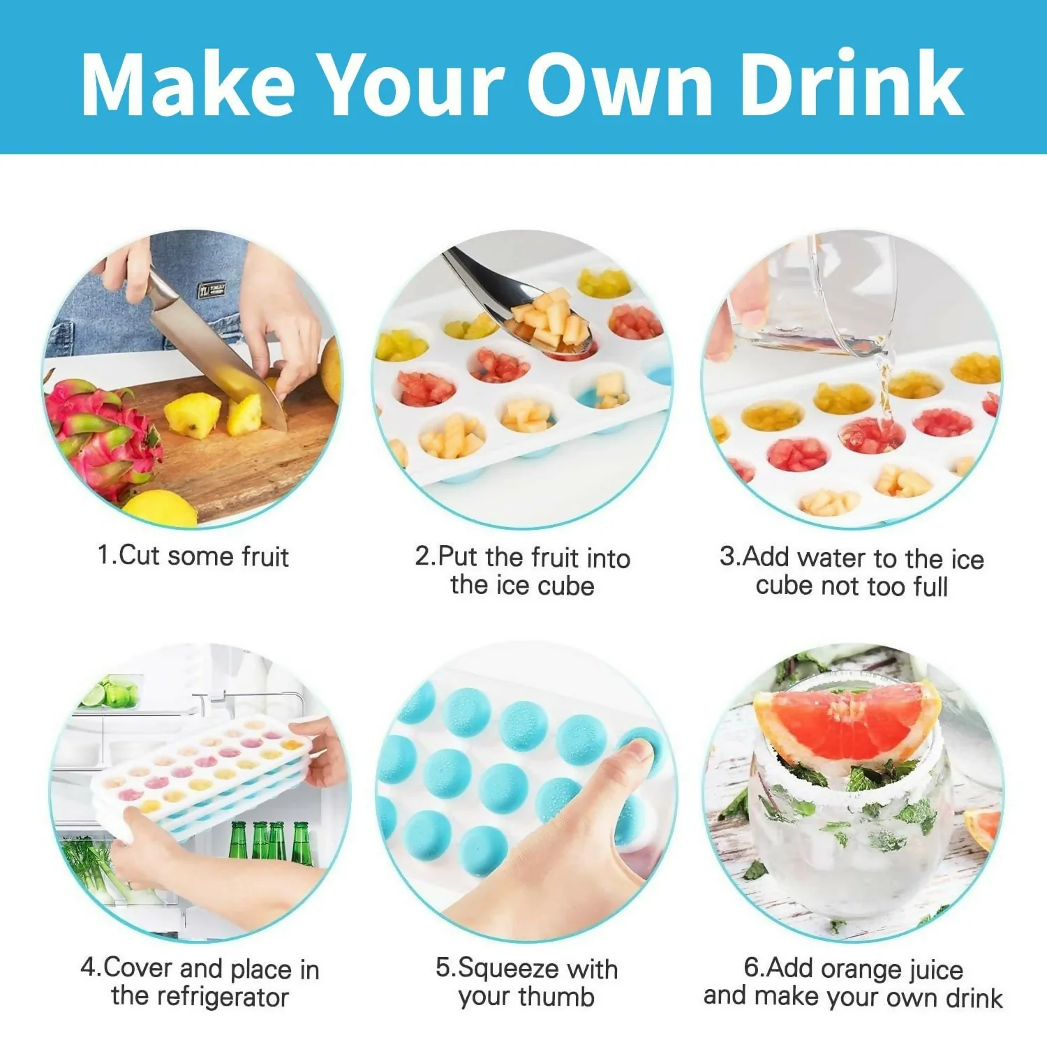 Pop it Ice tray with lid Pack of 2 - Image 5