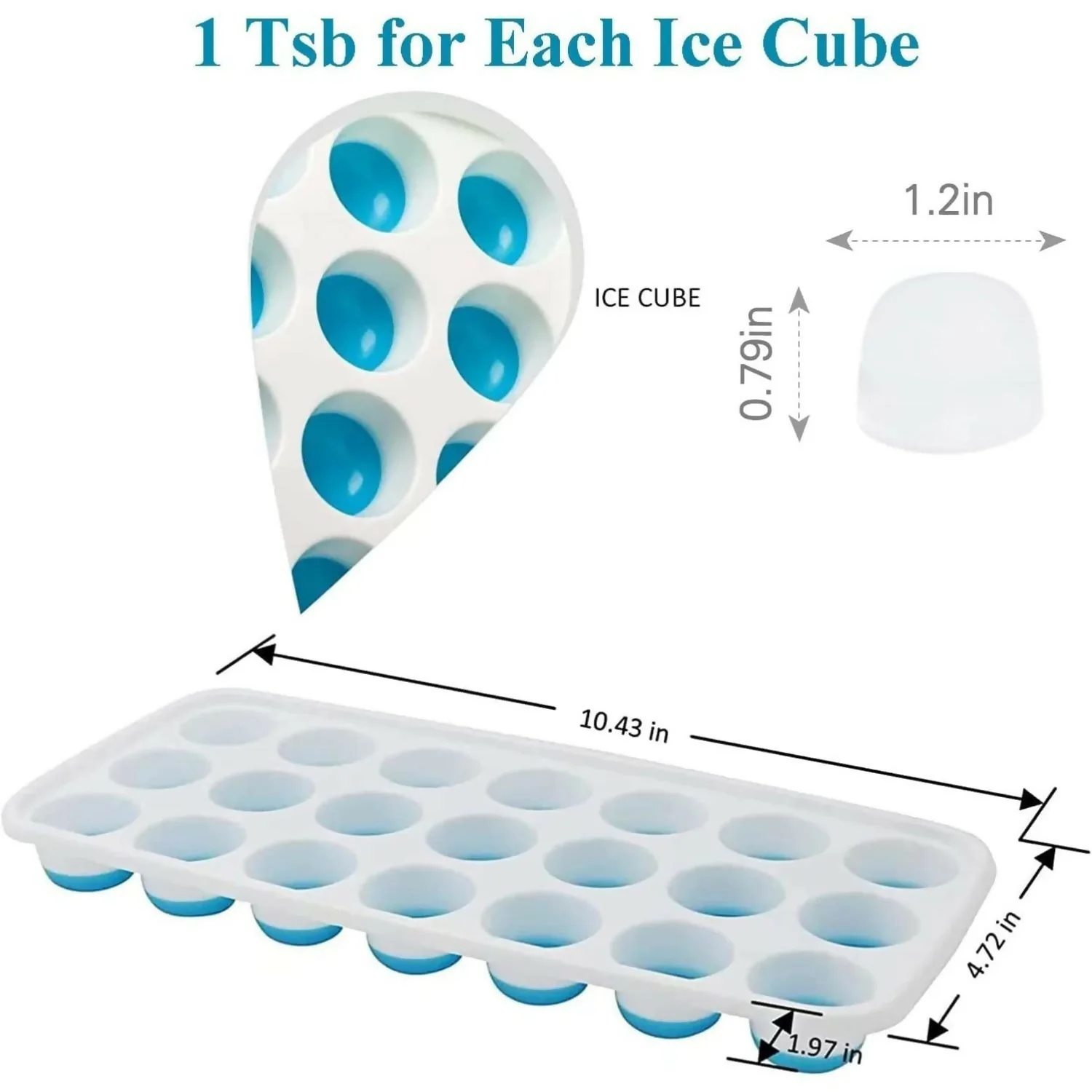 Pop it Ice tray with lid Pack of 2 - Image 6