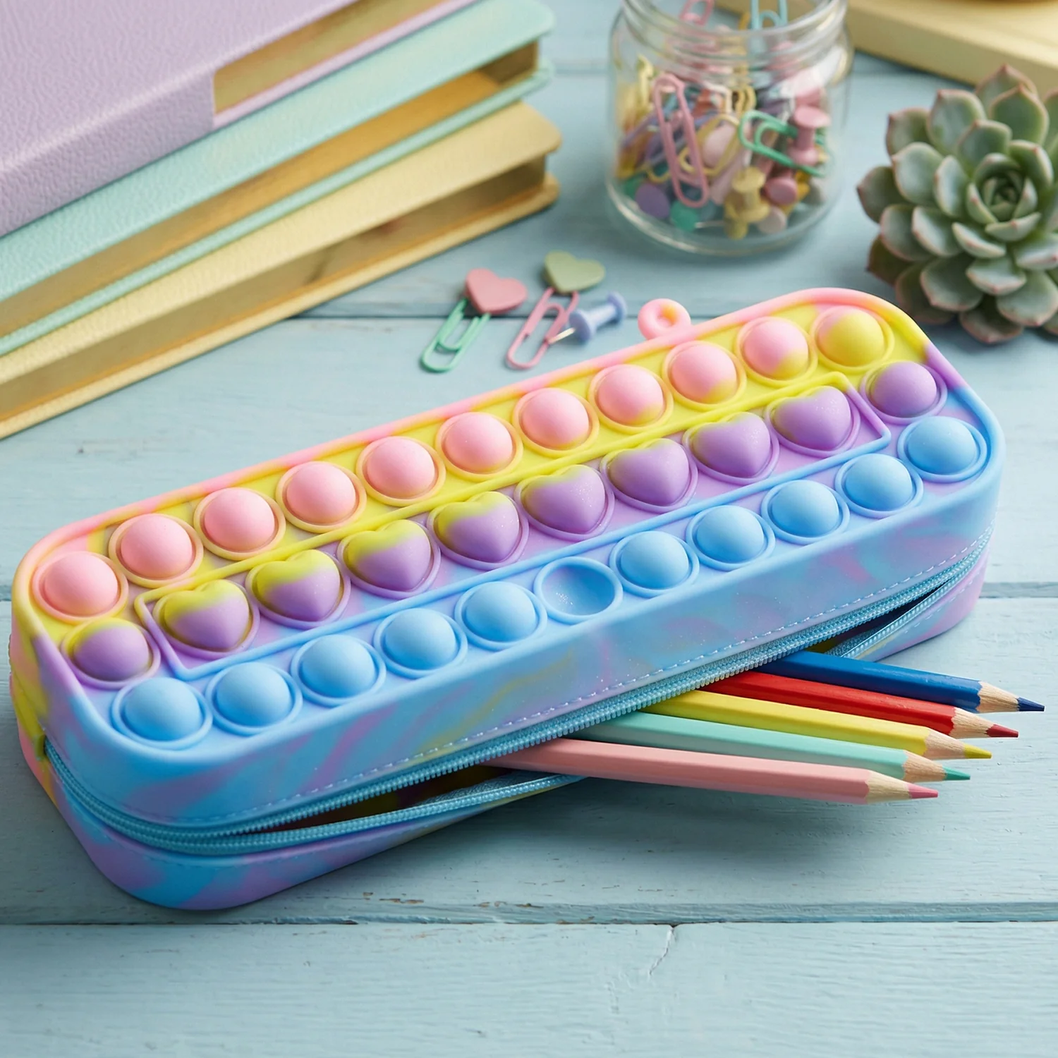 Pop It Silicone Pencil Pouch with Zipper (1 Pc) - Image 7