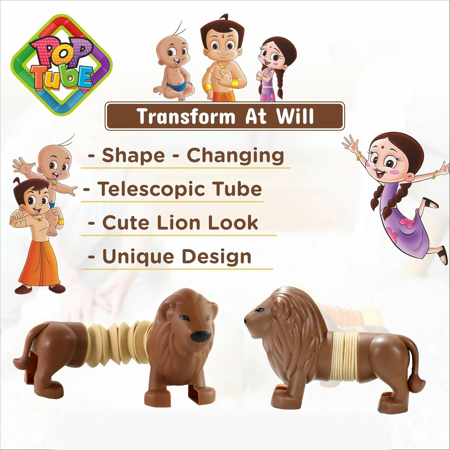 Pop Tube Lion Toy – Stretch, Twist & Shape-Changing Telescopic Animal Toy for Kids - Image 3