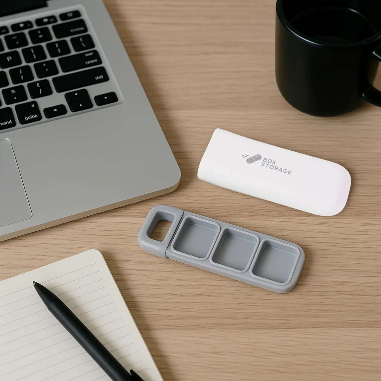 Portable 1 Pc Pill Storage Box with 3 Compartments - Image 6