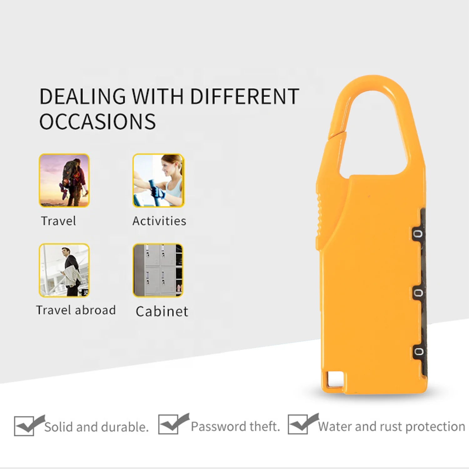 Portable 3-Digit Combination Number Lock (1 Pc) - Image 5