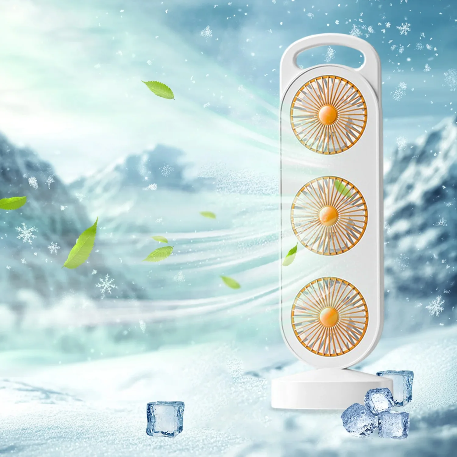 Portable 3 in 1 Design Triple Head Table Fan (1 Pc) - Image 3