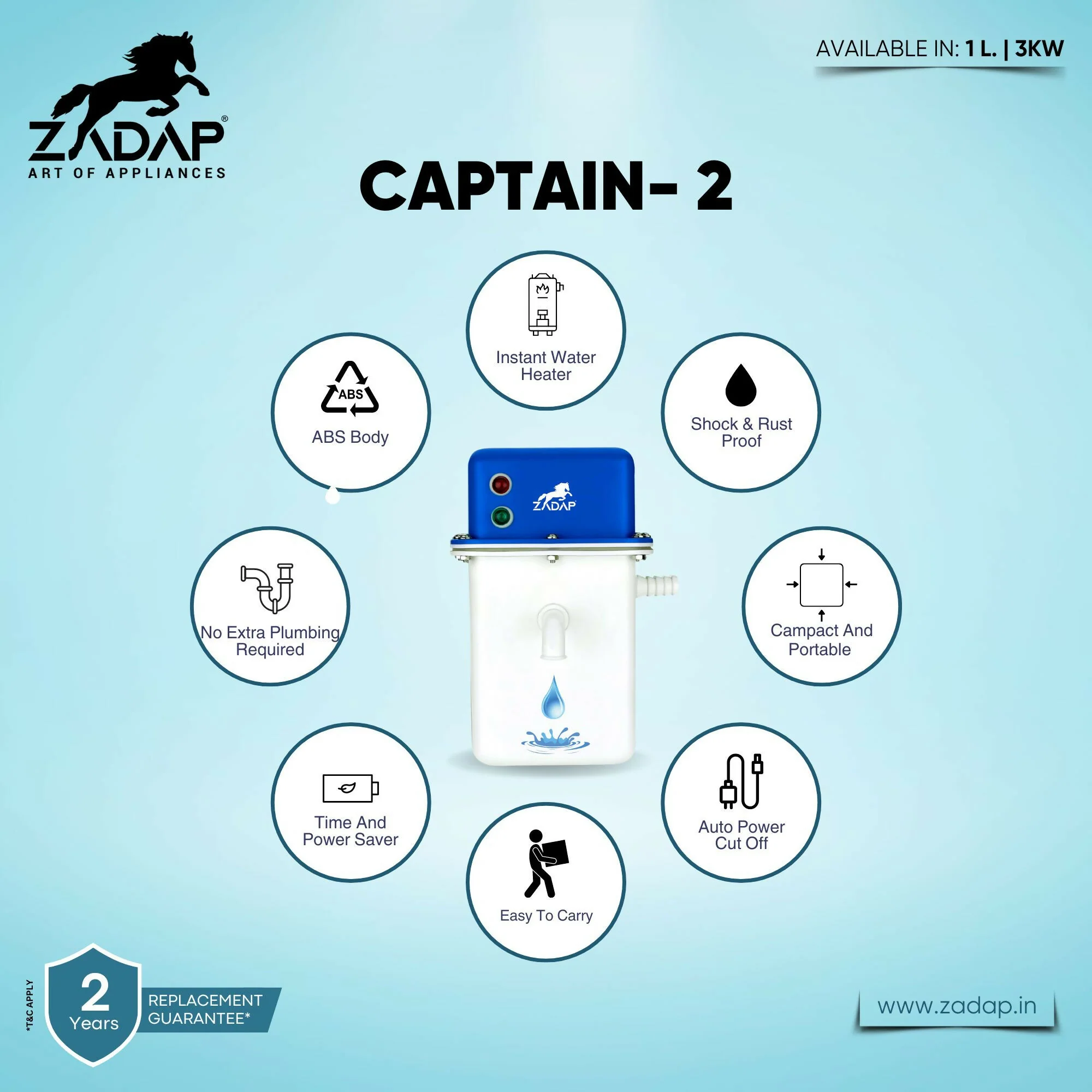 ZADAP Portable 3kW Instant Water Heater - Image 19
