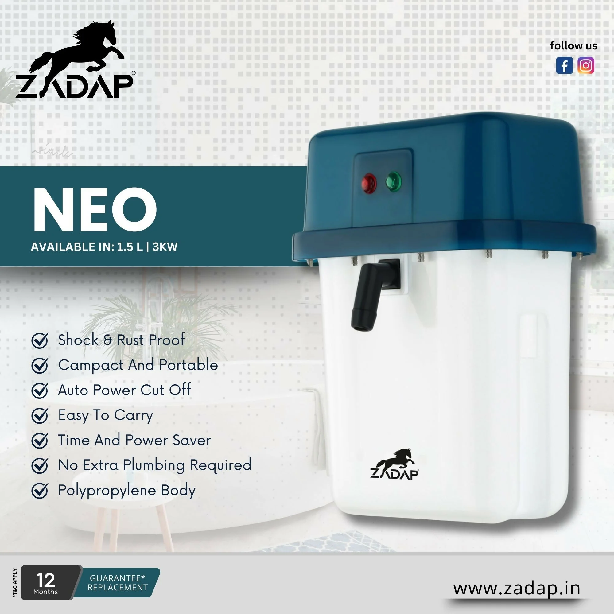 ZADAP Portable 3kW Instant Water Heater - Image 22